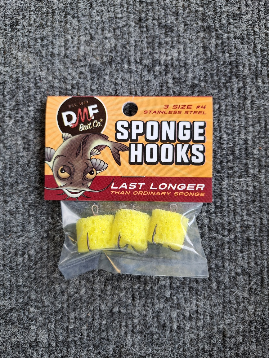 Magic Bait, Sponge Catfish Dip Bait Holder Fishing Hooks, Yellow