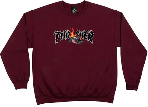 THRASHER COP CAR MAROON CREW/SWT
