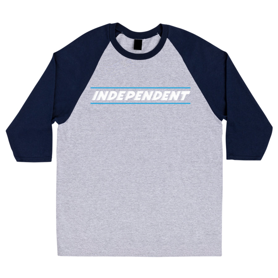 Independent Mens Shirt BTG Shear 3/4 Sleeve MIDWEIGHT Sport Grey/Navy XL