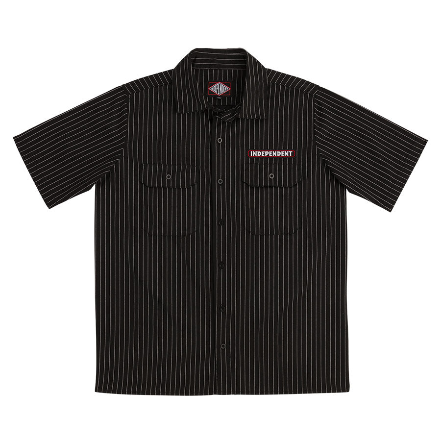 Independent Shirt Mens Bar Logo Work Top Black/White
