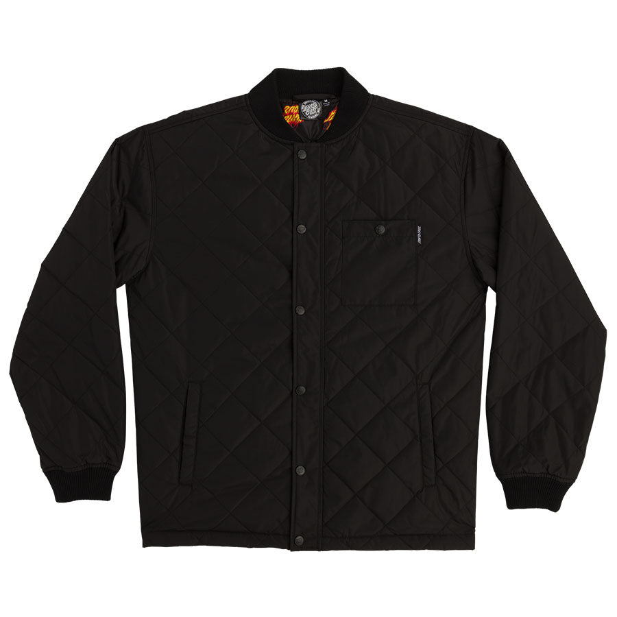 Flamed Not a Dot Quilted L/S Jacket Black XXL Mens Santa Cruz