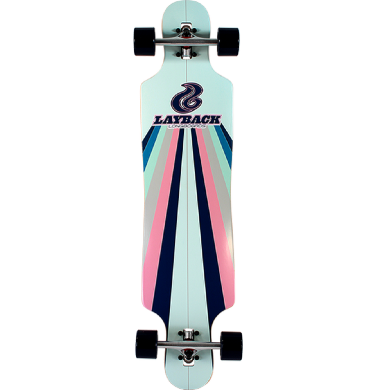 LAYBACK SUNSTRIPE PINK DROP THRU 9.75X40in Longboard