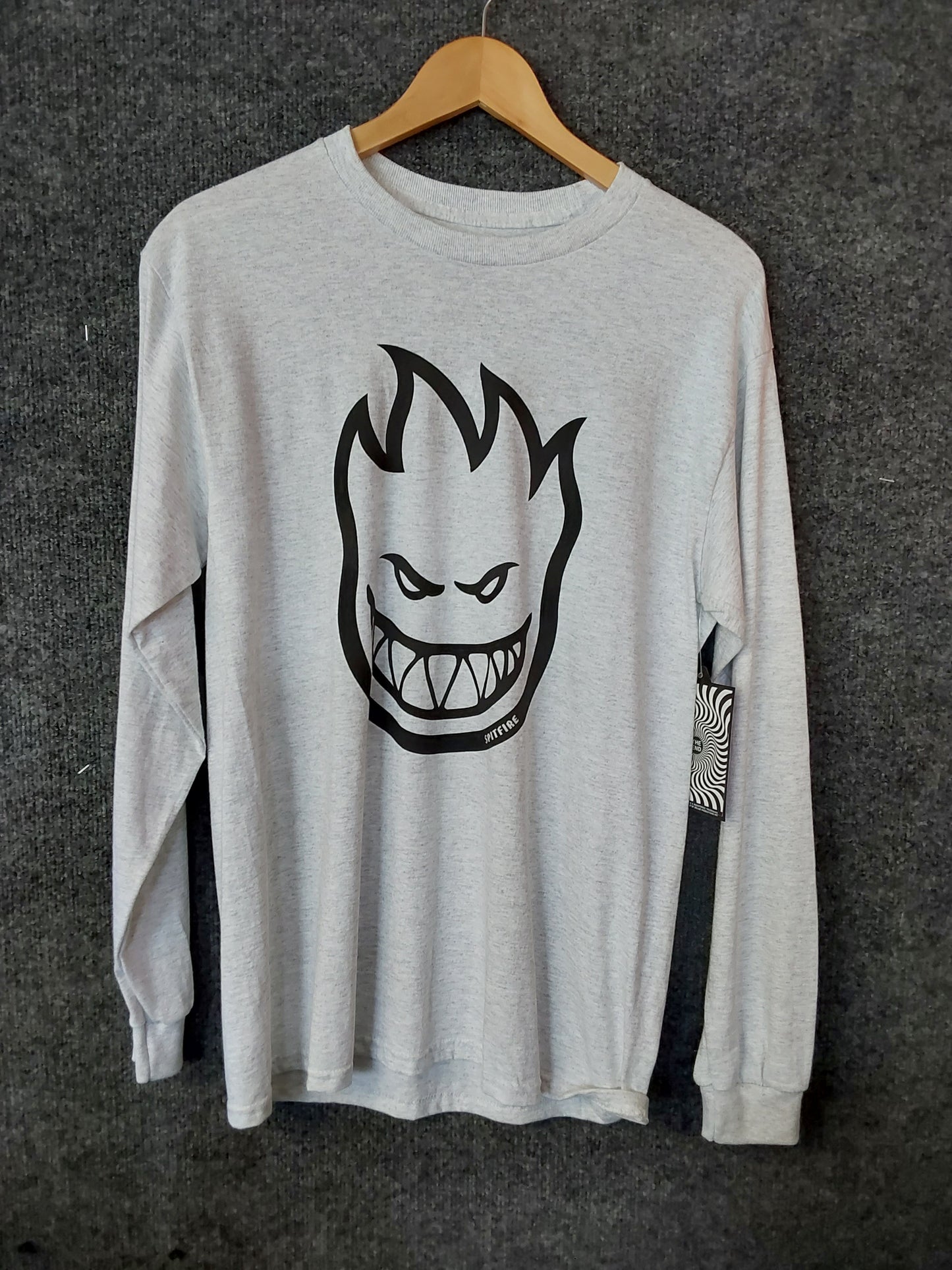Spit Fire light gray long sleeve shirt