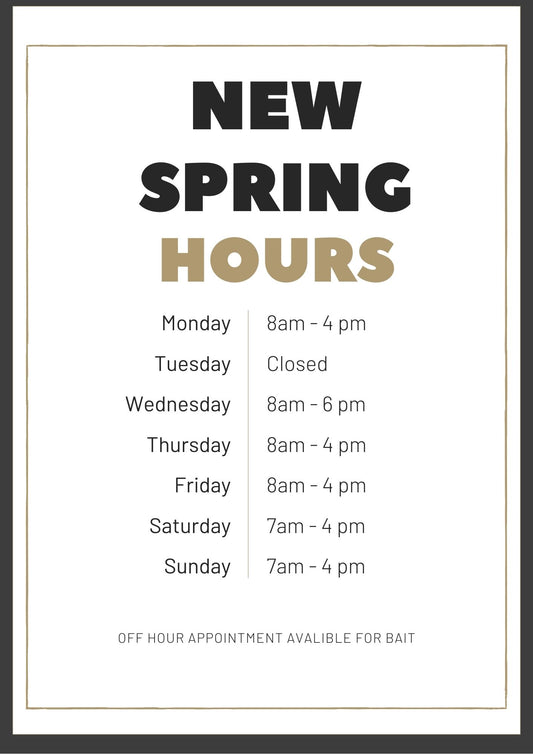 NEW SPRING HOURS