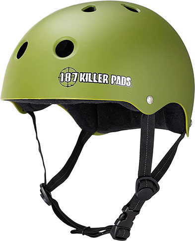 187 PRO SKATE HELMET W/ SWEATSAVER LINER ARMY GREEN MATTE