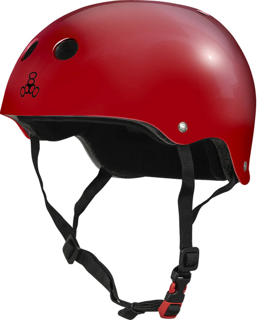 TRIPLE 8 HELMET CERTIFIED SWEATSAVER SCARLET RED GLOSSY S/M