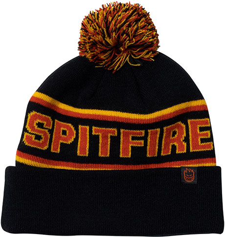 SPITFIRE CLASSIC 87 FILL POM BEANIE BLACK/GOLD/RED
