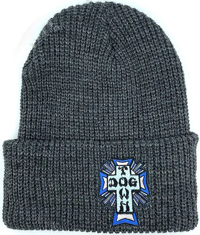 DOGTOWN BLUE CROSS PATCH BEANIE CHARCOAL