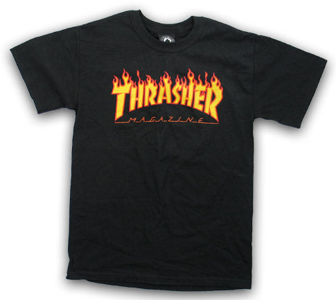 THRASHER FLAME BLACK T-SHIRT