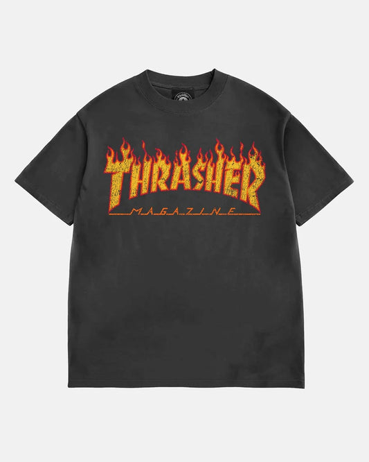 THRASHER FLAME VINTAGE BLACK SS
