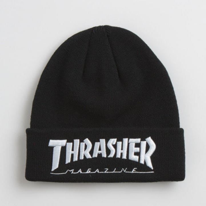 Thrasher Embroidered Logo Beanie Black/White
